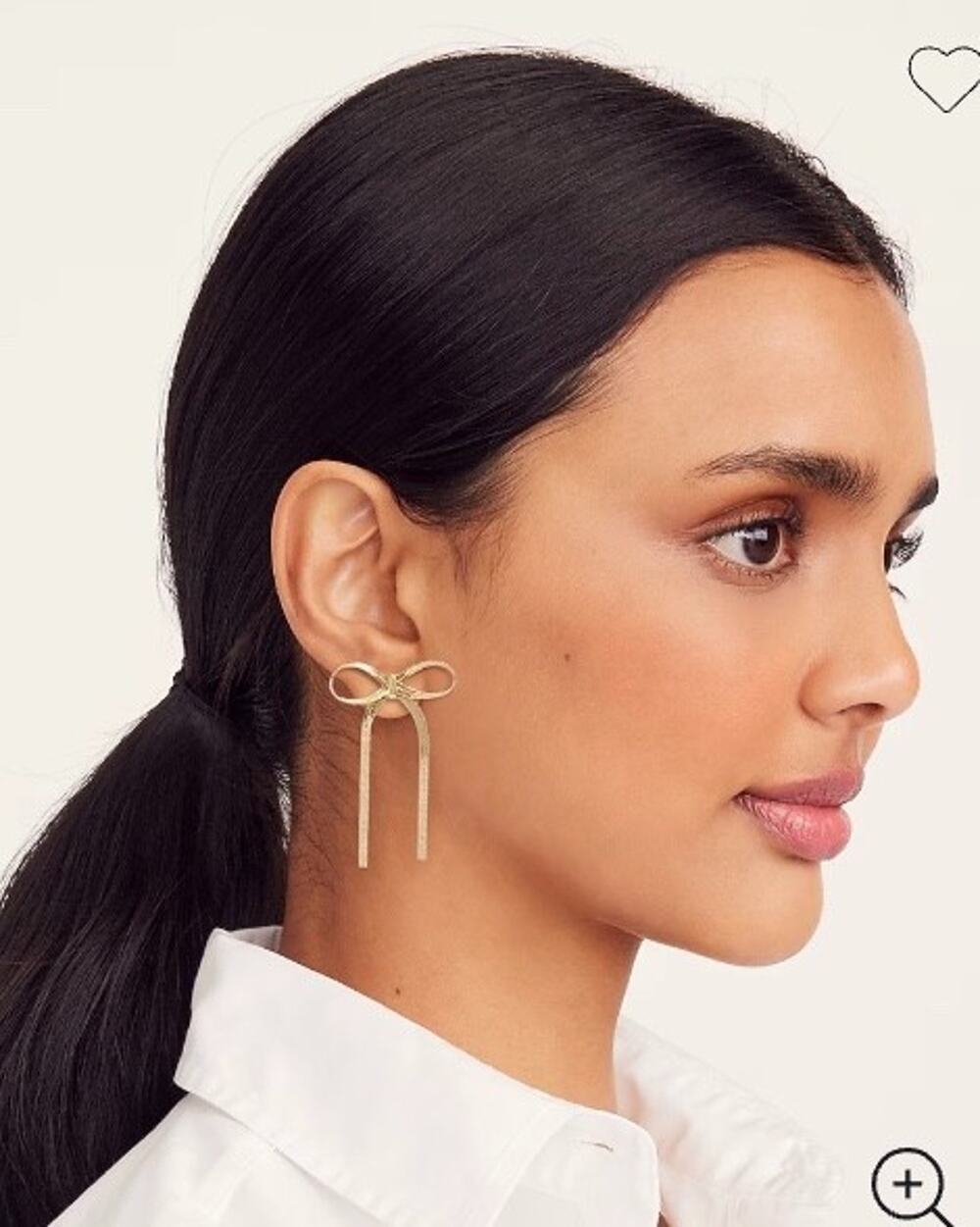J.CREW FACTORY NWT Women's Metallic Gold Bow Earrings CE333